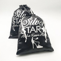 Sac à cordon personnalisé avec logo imprimé en satin pour rangement de perruques, sac à chaussures, pochette anti-poussière, mode féminine
