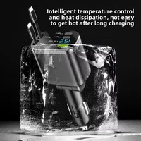 Chargeur de voiture rétractable 5 en 1 120W USB électrique 12V 24V PD 30W Chargeur de voiture à charge rapide Type C Station d'adaptation de voiture avec câbles
