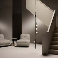 Lustre moderne en verre fait main pour escalier, suspensions lumineuses pour restaurant, grande lampe de plafond nordique