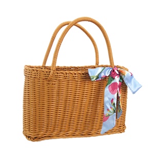 핫 세일 플라스틱 라탄 손잡이 달린 보관 바구니 쇼핑, 꽃, 채소 및 피크닉용 - Product Image 5