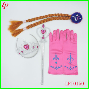 Frozen Princess Anna Crown <b>Wig</b> <b>Braids</b> Scepter Gloves Set For Girls Costume LPT0150 - Product Image 1