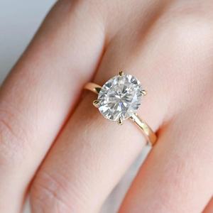 Anello di Fidanzamento in Oro Massiccio 10k <span class=keywords><strong>14k</strong></span> 18k con Diamante Creato in Laboratorio per Uomo e Donna Certificato IGI 2ct 3ct VVS Gioielli con Diamanti di Laboratorio Personalizzati - Product Image 2