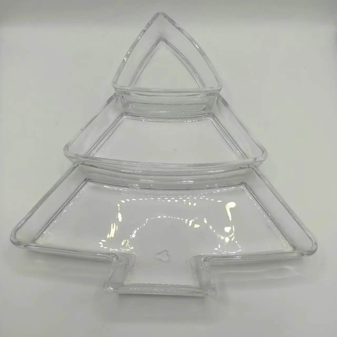 Glass Plates Transparent Food Container Brown Box Europe Party Round Plate Dish Dinner Silver Glasses 1000pcs