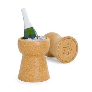 Seau à glace Kukesi en liège champagne avec refroidisseur de glace en liège en acier étanche à l'eau écologique pour les amateurs de vin et de liège - Product Image 1