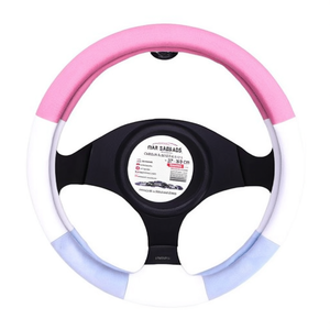Funda para Volante de Coche de 37-39 cm, Color Rosa con Rayas Blancas y Azules, para Uso en el Interior del Coche - Product Image 2