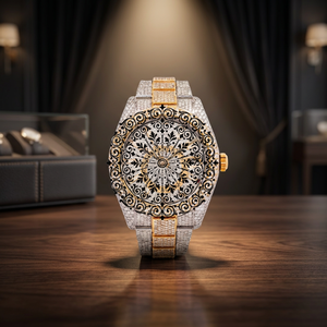 Montre à quartz analogique AMBER JEWELS de luxe, mouvement Citizen, étanche, légère, boîtier carré 46 mm, verre, fermoir déployant, unisexe - Product Image 3