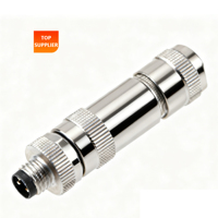 BEXKOM M8Y(M-S) 3 8 Broches en laiton plaqué or, connecteur mâle à vis, blindage EMC, IP67, anti-vibration, anti-corrosion, communication de données