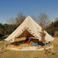 Grande tente cloche en toile de coton personnalisée yourte de luxe respirante et imperméable pour le glamping safari pour l'extérieur