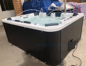 Baignoires spa jacuzzis pour <span class=keywords><strong>8</strong></span> personnes jupe noire tube chaud spa <span class=keywords><strong>extérieur</strong></span> hydro bros piscine à froid système balboa carré de natation - Product Image 2