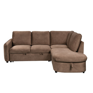 Sofá Cama Mayorista de Primera Calidad para Sala de Estar, Sofá <span class=keywords><strong>Extensible</strong></span> de Tres Plazas con Almacenamiento en el Extremo, Chaise Longue de Diseño en Forma de L - Product Image 1
