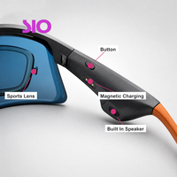 Lunettes de cyclisme intelligentes avec audio sans fil, haut-parleur intégré, microphone, chargement magnétique, commande par bouton, musique, verres sportifs