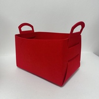 Panier de rangement rectangulaire pliable en feutre non tissé, durable et écologique, avec poignée, pour vêtements et linge, en boîte, promotionnel