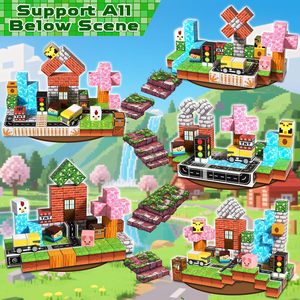 Set di <span class=keywords><strong>blocchi</strong></span> di costruzione magnetici stelo giocattoli da costruzione sensoriali per bambini gioco creativo cubo di plastica mattonelle magnetiche - Product Image 5