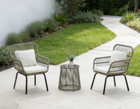 Offre Spéciale : Ensemble de 3 Chaises en Rotin pour Patio avec Table d'Appoint – Mobilier d'Extérieur pour Balcon et Jardin