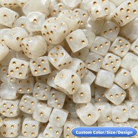 Ensemble de dés de luxe en acrylique blanc nacré D6, dés à six faces en résine nacre, dés nacrés pour jeux de société