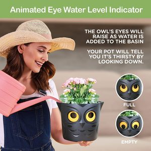 King's Gardening Clever Pot-Arrosage automatique pour une utilisation intérieure et extérieure, indicateur de niveau d'eau animé pour les yeux, jardinière résistante aux UV - Product Image 4