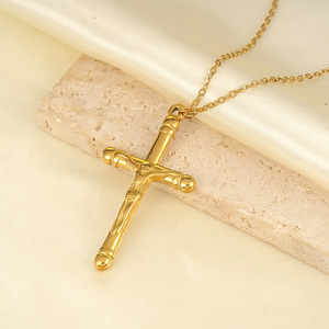 Fanhua Mücevher Tiktok'ta Çok Satan Kararmayan Paslanmaz Çelik Su Geçirmez Altın Kaplama Haç Kolye - Product Image 4