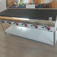 Grill à pierre volcanique haute efficacité pour barbecue, machine à griller à pierres de lave commerciale, grill à gaz GPL à pierres de lave à vendre