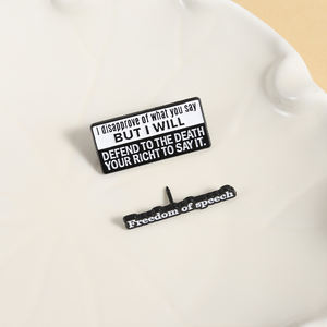 Broches Esmaltados 3D con <span class=keywords><strong>la</strong></span> Leyenda '<span class=keywords><strong>Libertad</strong></span> de Expresión', 'Desconforme con lo que Dices, pero te Defenderé hasta <span class=keywords><strong>la</strong></span> Muerte', 'Dilo', Insignia - Product Image 3