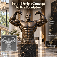 Sculpture de Homme Musclé en Bronze, Statue sur Mesure Taille Réelle, Finition Antique Faite à la Main, Art Public Durable pour Jardin, Hôtel, Place Publique