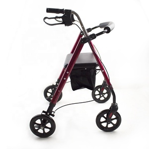 Легкая алюминиевая рама с сиденьем и спинкой для пожилых людей, лидер продаж, роликовые ходунки - Product Image 4