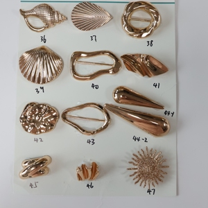 Boucles et boutons de luxe en gros, irréguliers et froissés, en alliage de zinc écologique plaqué, pour écharpes, vêtements, maillots de bain et ceintures - Product Image 4