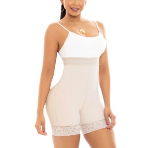 Pantaloncini in vita in pizzo semplice di fabbrica per le donne forma di Design in tinta unita che comprimono Leggings a vita alta Butt Lifter Shapewear - Product Image 1