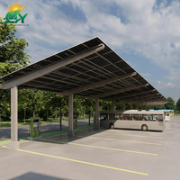Structure de carport solaire en acier pour parking commercial, design modulaire anodisé, étanche, montage photovoltaïque, solutions de projet OEM personnalisées