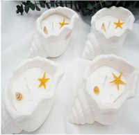 Bougie artisanale en cire de soja aromatique à la lavande et à la vanille, en forme de coquillages, pour la décoration de mariage, la décoration de la maison, les cadeaux de fête prénatale ou Noël