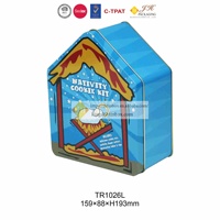 Boîte élégante en métal JH en forme de maison pour organiser l'affichage des favoris Boîte de rangement pour biscuits et biscuits Affichage décoratif