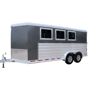 Remolque para Caballos Resistente para 2 Caballos, Remolque de Transporte de Animales con Eje Tándem y Rampa Trasera - Product Image 1