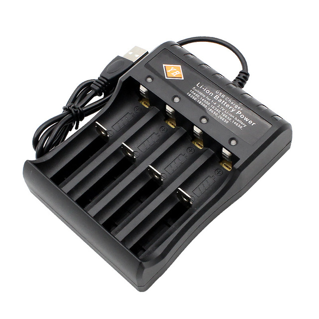 2 4 6 Slot USB Smart Charger 14650 18350 18500 18650 AA AAA Rechargeable Li-ion Lithium Battery Charger 3.7V 500mA 4.2V with LED