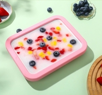Machine à glace instantanée, glace roulée, acier inoxydable de qualité alimentaire, machine à glace roulée, parfaite pour le yogourt glacé