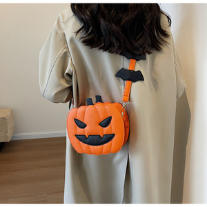 Sac à main Halloween fantôme effrayant citrouille fille en PU souple bandoulière fermeture éclair cadeau Trick or Treat accessoire femme - Product Image 4