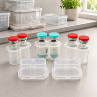Boîtes personnalisées en PP transparent rondes de 3 ml*2 pour flacons, impression sérigraphique, matériaux recyclés pour le stockage de flacons Cillin, étui de voyage en PP