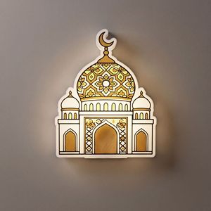 Lámpara Decorativa LED 3D con Forma <span class=keywords><strong>de</strong></span> <span class=keywords><strong>Mezquita</strong></span>, Luz Nocturna con Sensor <span class=keywords><strong>de</strong></span> Movimiento Inalámbrico, Recargable, Decoración Islámica para Ramadán - Product Image 4