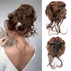 Venta al por mayor de moda elástico para el pelo <span class=keywords><strong>Scrunchie</strong></span> Cola de Caballo pinzas para el pelo moño accesorios Donut Updo Cola de Caballo extensión - Product Image 1