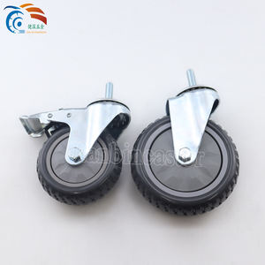 Werkseitig 3/4/5 Zoll Industrie wagen Lenk rolle Last gewicht 60/70/80 kg PVC Mittelschweres Lenk rollen mit Bremse - Product Image 5