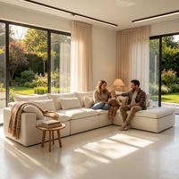 Sofá Modular Moderno en Forma de Nube, Sofá Seccional Curvo, Envasado al Vacío y Comprimido para Sala de Estar, Ahorre un 50% en Costos de Envío