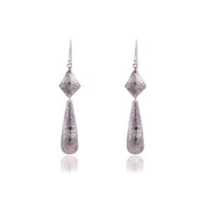 <b>Silver</b> Mountain 925 <b>Sterling</b> <b>Silver</b> <b>Dangle</b> <b>Earrings</b> Women's Hammered Teardrop Drop Light Weight Luxury 925 Hallmarked Wholesale - Product Image 3