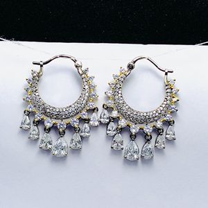 Elegant Authentic <b>Diamond</b> Long Spiral <b>Earrings</b> Pave <b>Diamond</b> 925 Pure Silver <b>Earrings</b> Specialized Women Jewelry Cluster <b>Earring</b> - Product Image 3