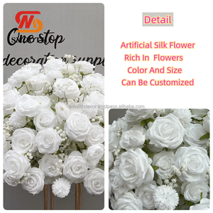 Boule de fleurs artificielles en soie lisse, rose, blanche, taille personnalisable 1,8-2,4 m, pour mariages et événements festifs - Product Image 2