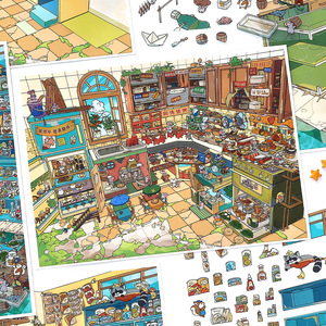 4 Pegatinas por Paquete, Oferta del Día: Pegatinas de Paisajes en Miniatura 3D de la <span class=keywords><strong>Serie</strong></span> Thirty-<span class=keywords><strong>Six</strong></span>, Juguetes para Aliviar el Estrés, Rompecabezas para Cuadernos - Product Image 3