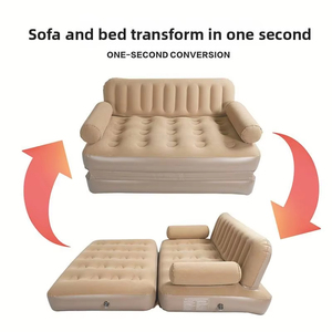 <b>Foldable</b> Inflatable Air With Backrest Double Size Portable <b>Mattress</b> Multi-scene for Camping Travel Household Indoor Use - Product Image 2