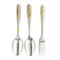 Offre Spéciale – Ensemble de Couverts Légers et Durables en Acier Inoxydable Doré, 24 Pièces (Couteaux, Fourchettes, Cuillères) pour Réceptions de Mariage et Célébrations
