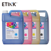 Encre solvant CMYK à faible odeur de 5000 ml, encre numérique à haute saturation anti-décoloration pour impression grand format publicitaire extérieure