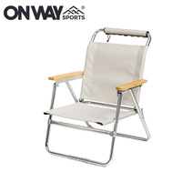 Chaise de plage blanche pliante extrêmement facile, chaise de réalisateur du Royaume-Uni avec accoudoirs en bois