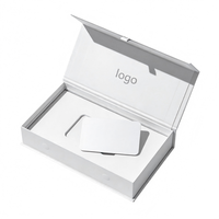 Boîte cadeau rigide à fermeture magnétique personnalisée, boîte d'emballage pour cartes blanches à rabat supérieur, pour cartes de membre ou cartes de visite
