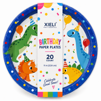 Assiettes en papier jetables biodégradables XIELI, fabriquées en Indonésie, personnalisées, 12 pouces, résistantes, compatibles micro-ondes, pour fêtes d'anniversaire