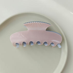 Pince à cheveux en acétate couleur unie pour femme – Accessoire capillaire tendance - Product Image 3